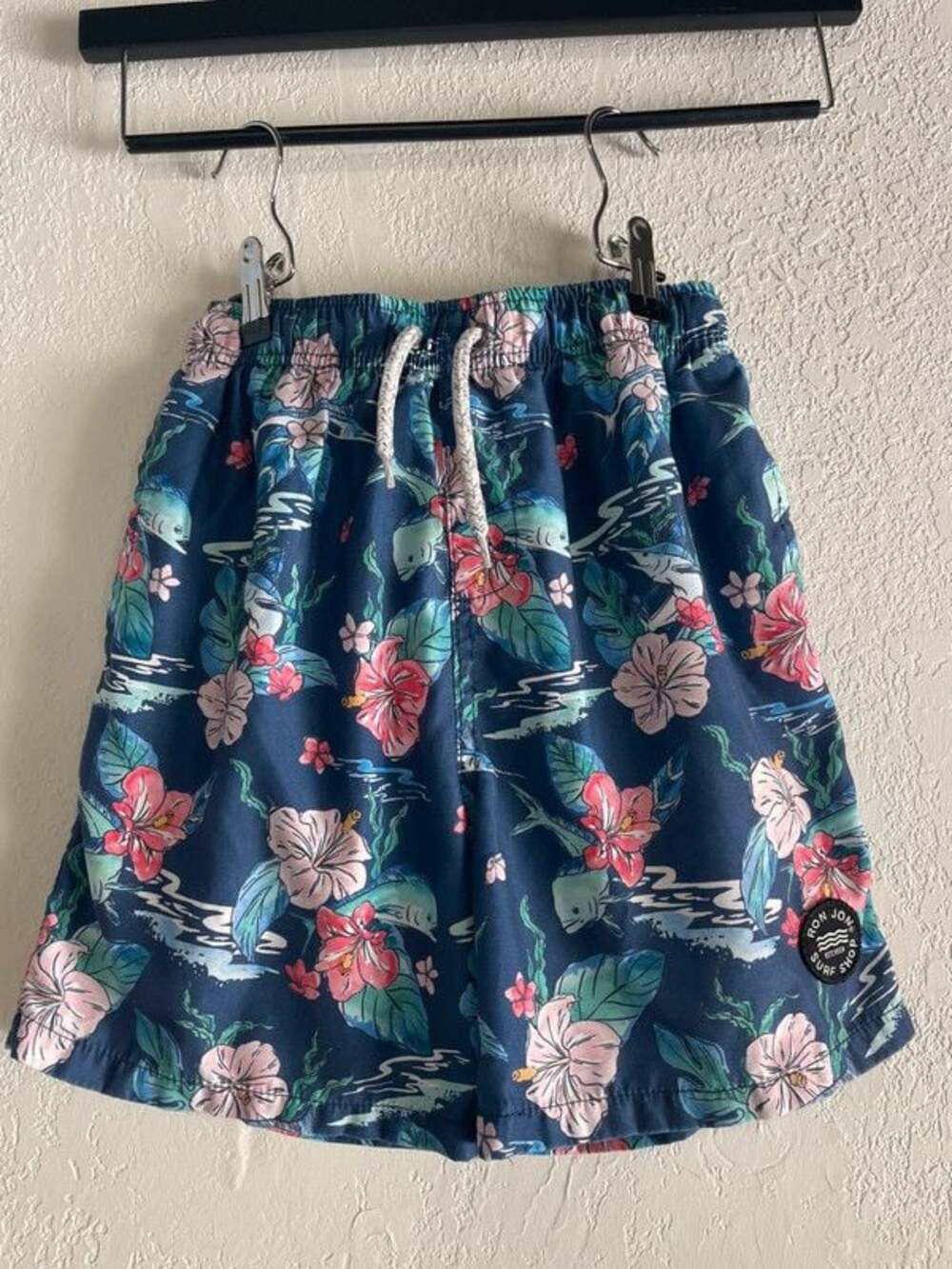 Vintage Y2K boys navy blue Ron Jon Surf Shop swim trunks size 14